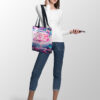 female with Tote Bag with abstract design Puerto Rico
