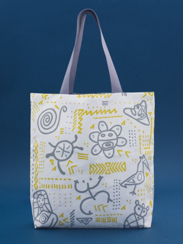 Tote Bag front view with Tainos of Puerto Rico design