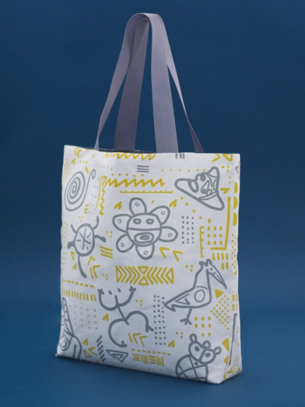 Tote Bag side view with Tainos of Puerto Rico design